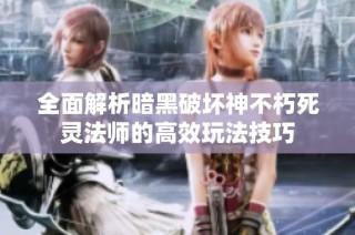 全面解析暗黑破坏神不朽死灵法师的高效玩法技巧